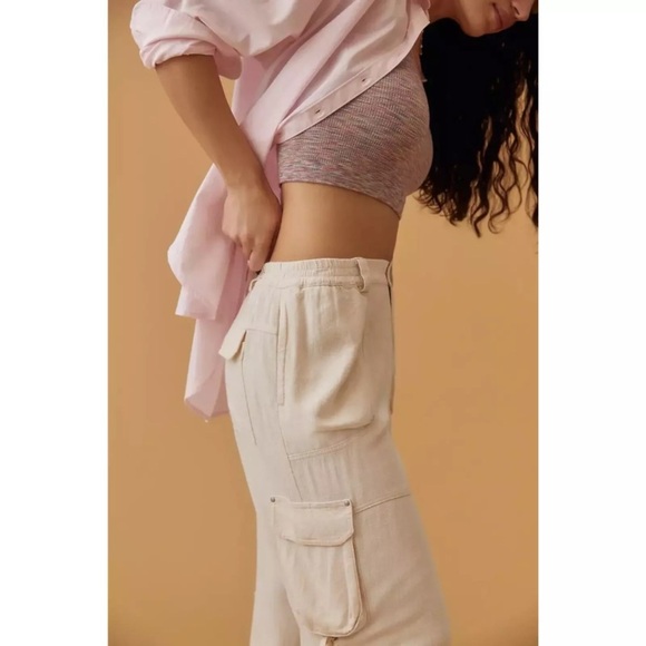 ANTHROPOLOGIE NWOT Relaxed Utility Pants in Ivory - Picture 5 of 11